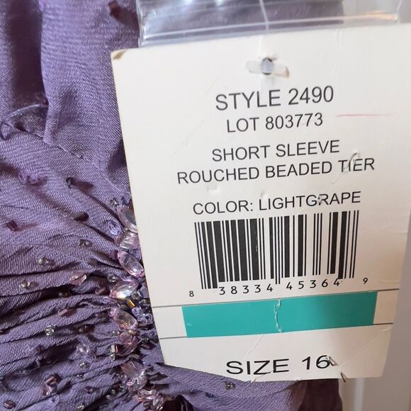 Ignite Evenings by Carol Lin Rouched Beaded Tier Dress nwt - Picture 10 of 10